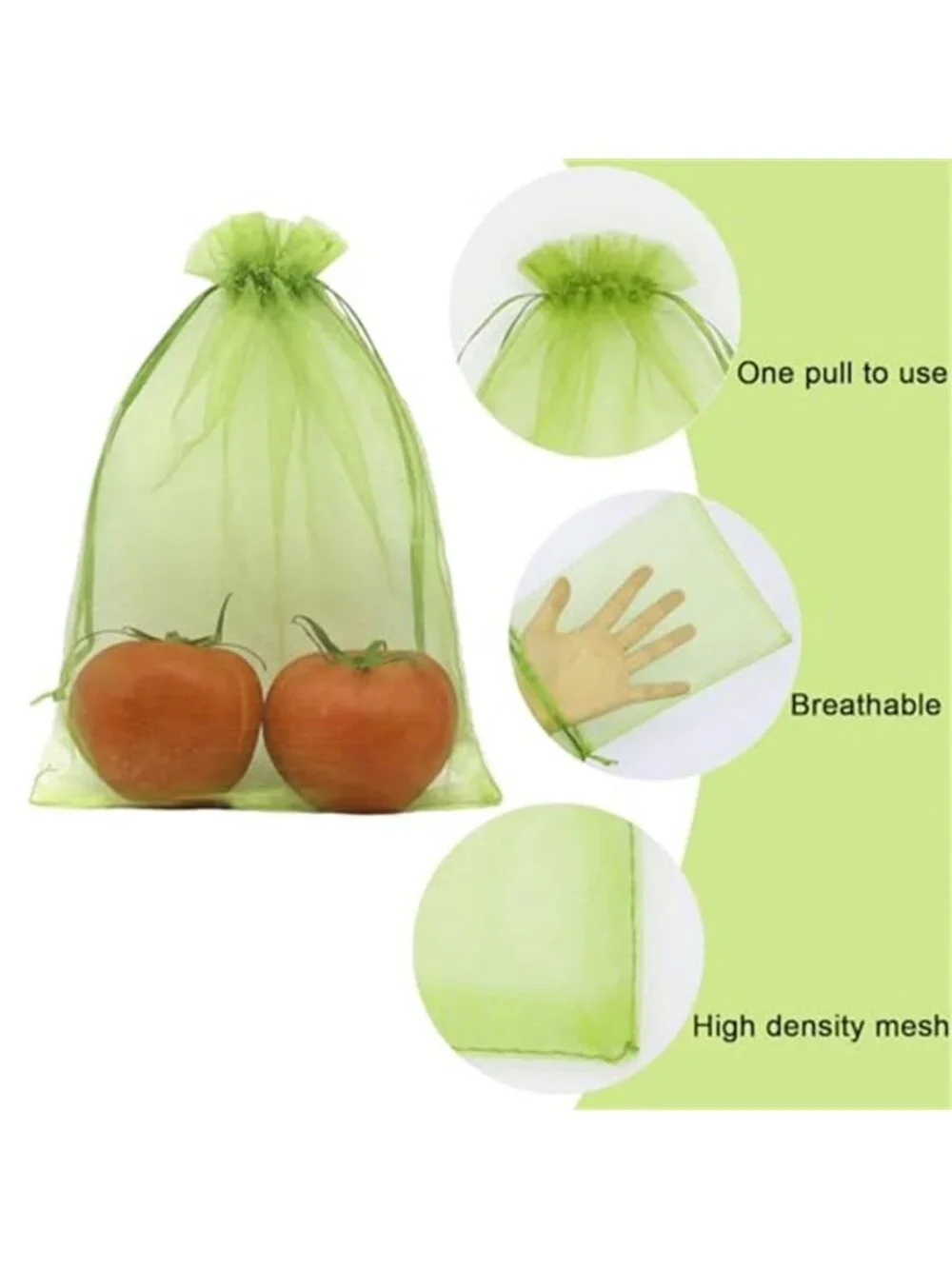 100 Pcs Fruit Protection Bags 8 x 12 Inch Green Netting Cover Bags